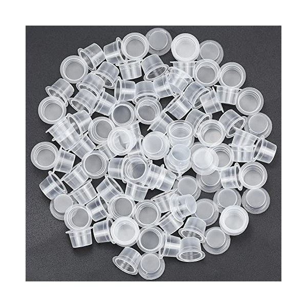 100pcs Cup Tatouage Caps Encre Tattoo Godet Tatouage Tasses Dencre de Tatouage pour Tatouages Maquillage Nail Art Tatouage