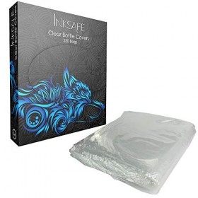 Inksafe Lot de 250 couvre-bouteilles transparents pour tatouage 15 x 25,5 cm Tatouage