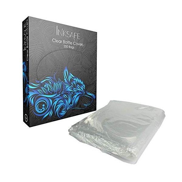 Inksafe Lot de 250 couvre-bouteilles transparents pour tatouage 15 x 25,5 cm Tatouage