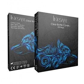 Inksafe Lot de 250 couvre-bouteilles transparents pour tatouage 15 x 25,5 cm Tatouage