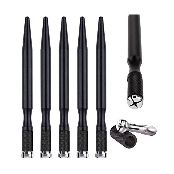 Microblading Pens 5 Piece Light Manual Tattoo Eyebrow Pens For Permanent Makeup Supplies Durable Aluminum Pen With Lock-Pin T