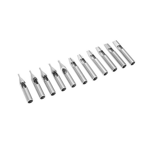 Tattoo Nozzle Tips Aiguilles en acier inoxydable Tube de mitrailleuse Grip Box Set de 11Pcs assorties stérilisées 3 5 7 9 14 