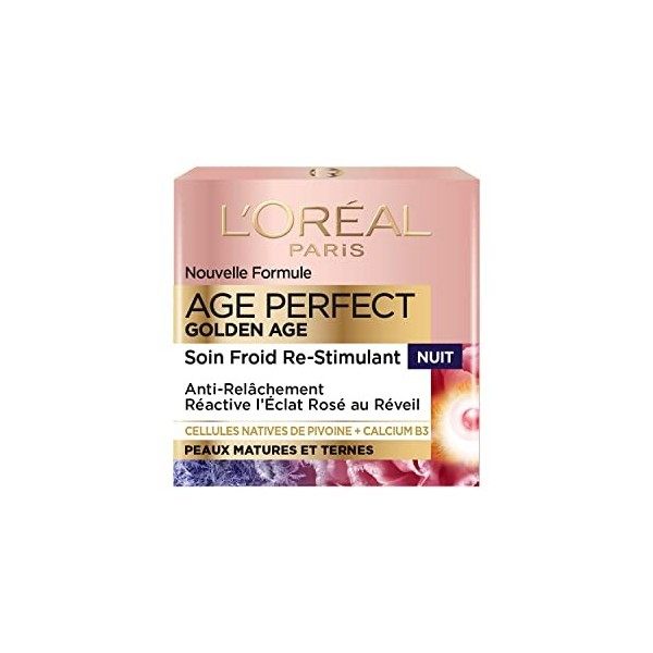 L’Oréal Paris – Age Perfect Golden Age – Soin Jour Rosé Re-Fortifiant – Crème de Jour Anti-Relâchement & Eclat – Enrichi en C...