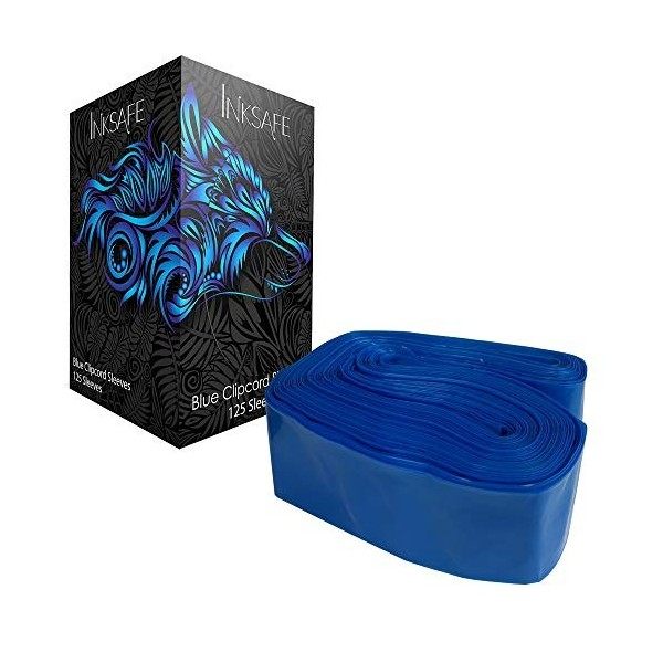 Inksafe 125x Tattoo Clip Cord Sleeves Sacs Sachet Plastique à Protège de Machine de Tatouage - 5cm x 80cm Tatouage