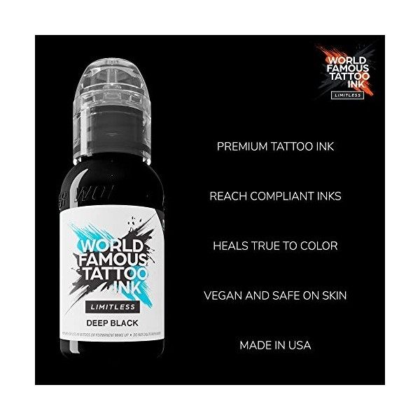 World Famous Tattoo Ink - Encre de tatouage professionnelle végétalienne – Noir profond Sticazzi 113,4 g