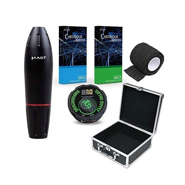 Dragonhawk Mast Pen Rotary Tattoo Machine Power Supply Sea Needles Foot Pedal Gift Box DML-7 Tatouage