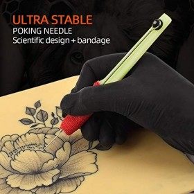 ATOMUS Hand Poke and Stick Tattoo Kit DIY Tattoo Poke Pen Kit with 10pcs Tattoo Needles Bandage Tattoo Grommets Tatouage