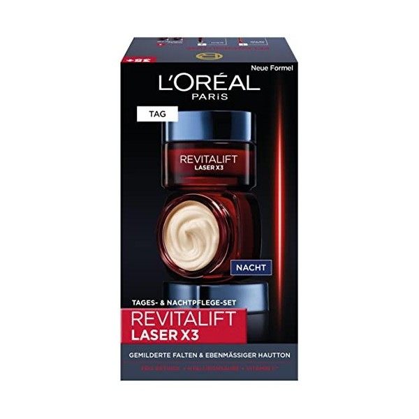 LOréal Paris Revitalift Laser X3 Kit de routine jour/nuit 50 + 50 ml Crème Jour et Nuit