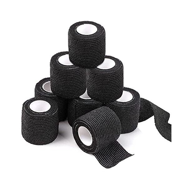 Tattoo Grip Cover Wrap - PEPAX 8Pcs Tattoo Machine ruban adhésif adhésif Bandage auto-adhésif 2 Inch x 5 Yards élastique poig