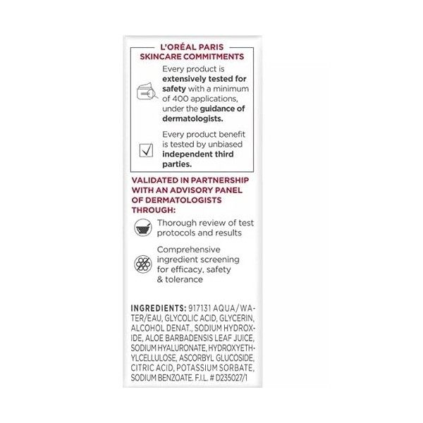 LOreal Paris Revitalift Derm Intensives Test dacide glycolique Taille 15 ml Crème Jour et Nuit