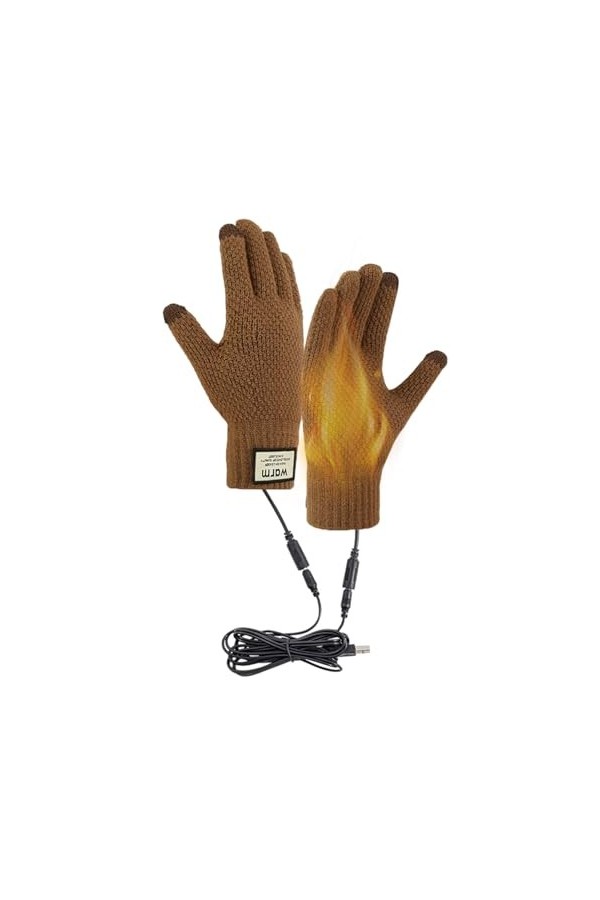 Gants dhiver, gants chauffants USB, gants à écran tactile double co