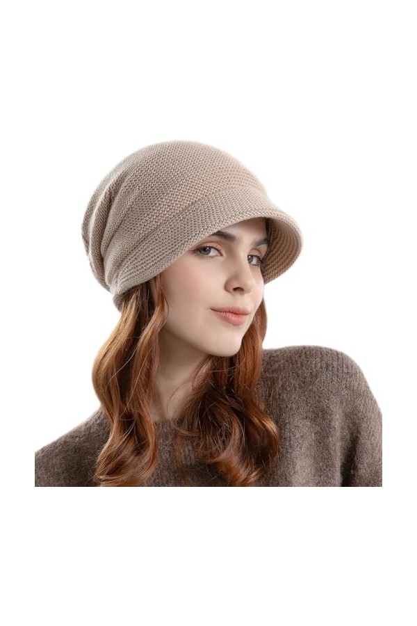 Bonnet en tricot thermique pour femme, chapeau pour femme