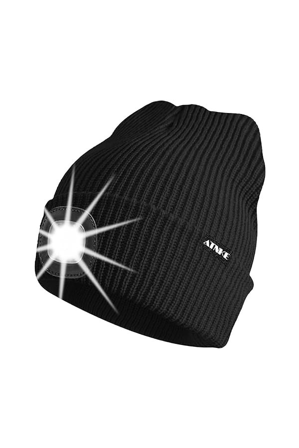 Lampe frontale,Chapeau tricoté à LED pour femmes et hommes,lampe