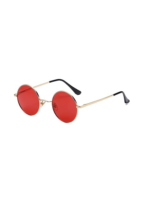 Ggpyyon Lunettes de soleil rondes rétro polarisées vintage pour homme et  femme, monture en métal classique, lunettes hippie