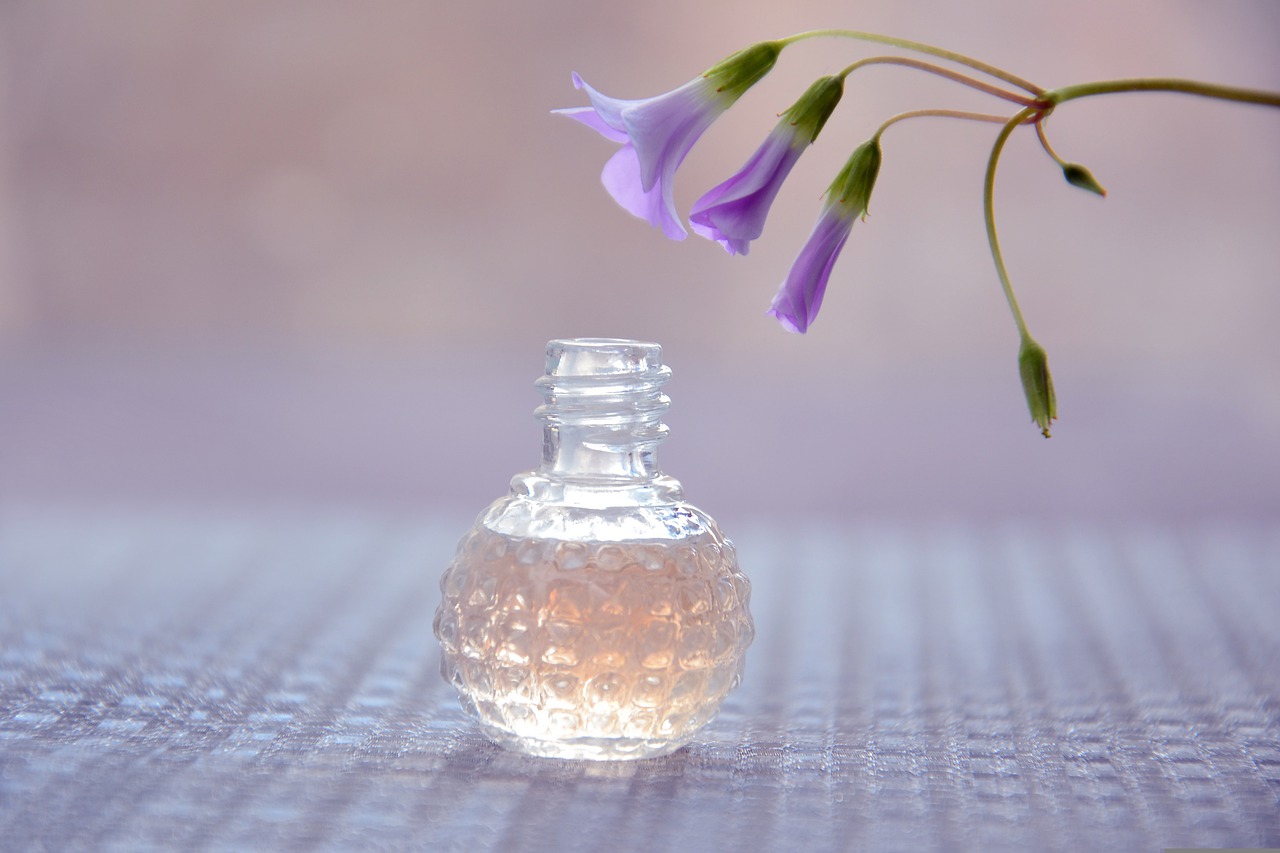 Fresh fragrance bottle of essential oils
