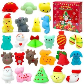 Lubibi Calendrier de lAvent 2023,24 Mochi Squishy de Noël,Calendrier Avent Noël 24 jours,Squeeze Toys Squishy,Décoration de 