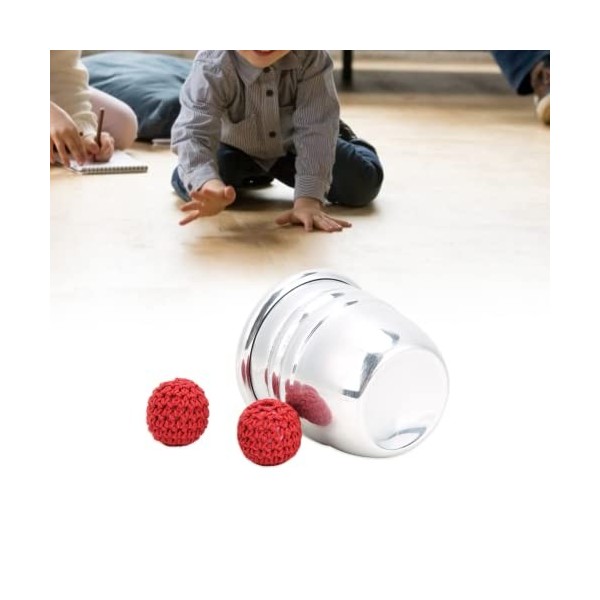 Entatial Magic Tricks Tasse en Aluminium, Boule magnétique daccessoires de Magie, 1 pièce Comprenant Une Boule et Une Tasse 