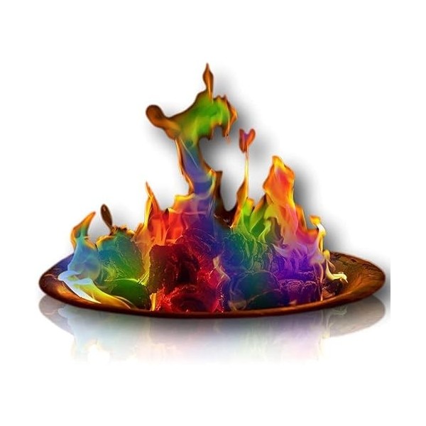 The Glowhouse Lot de 8 Neon Magique Flammes feu Couleur Mystique Flamme Colorant Changement