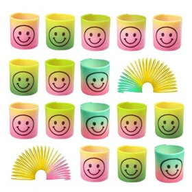 BluVast Ressort Jouet, Ressorts Magiques, 48 Pièces Pinata Anniversaire Garcon Jeux Arc En Ciel Jouet Petits Goodies Cadeau A