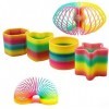 YANGWEN Spirale Arc-en-Ciel Ressort,4PCS Mini Rainbow Ring Ressorts Magiques Idéal pour Tous Les Enfants, fêtes denfants, Ca