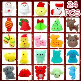 Lubibi Calendrier de lAvent 2023,24 Mochi Squishy de Noël,Calendrier Avent Noël 24 jours,Squeeze Toys Squishy,Décoration de 