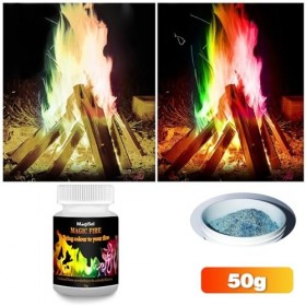 Magic Flame, Magic Neon Flames, Poudre à feu colorée, Magic Fire Powder, Feu Coloré, Poussière Magique, Pour Halloween et Noë