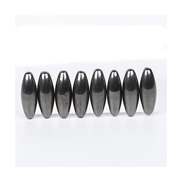 DADADA Lot de 8 boules magnétiques ovales noires de 37 mm en hématite - Œuf de serpent ellipsoïde magnétique