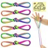 SONGTIY 6PCS Chats Berceau Corde, 65 Pouces de Long Arc-en-Ciel Coloré Doigt Corde, Chinois Doigt Jeux Jouet pour Enfants, Ad