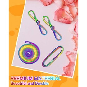 SONGTIY 6PCS Chats Berceau Corde, 65 Pouces de Long Arc-en-Ciel Coloré Doigt Corde, Chinois Doigt Jeux Jouet pour Enfants, Ad