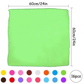 GMMG Foulard Jonglage Foulards de Danse 16 pièces Écharpes de Jonglage Multicolore Écharpe de Bande Rythme pour Jardin denfa