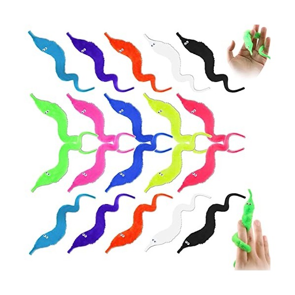 Jouets Vers Magiques (14 Pièces) - Chenilles En Peluche Colorées Pour Chats, Fêtes D'enfants, Tours De Magie