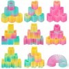 QUOTRE 48 Pièces Mini Jouets de Printemps, Plastique Arc-en-Ciel Jouets, Ressorts Magiques Rainbow Jouet Ressorts Magique pou