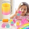 QUOTRE 48 Pièces Mini Jouets de Printemps, Plastique Arc-en-Ciel Jouets, Ressorts Magiques Rainbow Jouet Ressorts Magique pou