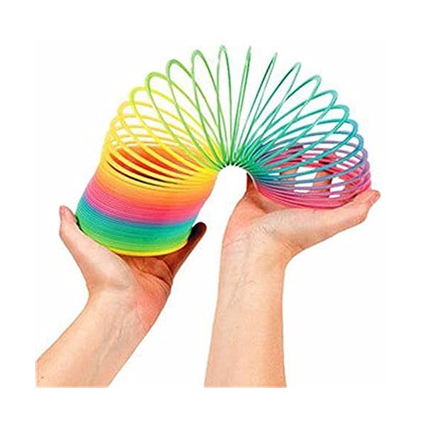 Fgnuay Spirale Arc en Ciel,Multicolore ，Fournitures de Printemps Magiques,Ressort Magique en Plastique 3,4 Pouces / 8,7 cm 