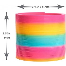 Fgnuay Spirale Arc en Ciel,Multicolore ，Fournitures de Printemps Magiques,Ressort Magique en Plastique 3,4 Pouces / 8,7 cm 