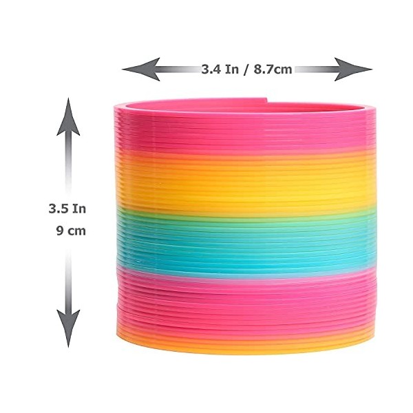 Fgnuay Spirale Arc en Ciel,Multicolore ，Fournitures de Printemps Magiques,Ressort Magique en Plastique 3,4 Pouces / 8,7 cm 