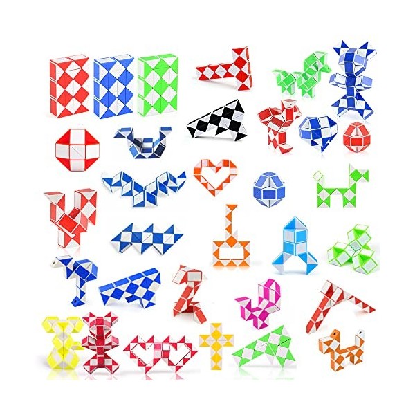 FENGQ Mini Serpent Magique 32PCS, Cube de Serpent Magique, Jouets de Puzzle de Serpent pour garçons/Filles pour Les remplisse