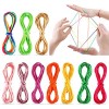 NAOLIU 10 Pièces Corde à Doigts, élastique Ztringz Jouet, Cats Cradle Corde, Jeux De Ficelle, Corde à Doigts, Ztringz Jeu de 