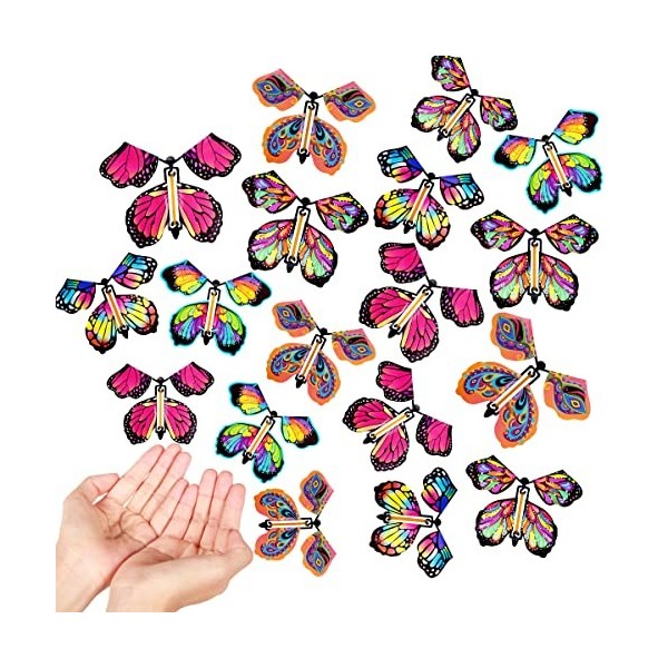 20 Pièces Papillon Volant Magique,Papillon Volant Créatif Carte Helle Farben,5 Farben,Papillon Magique pour Les Fêtes danniv