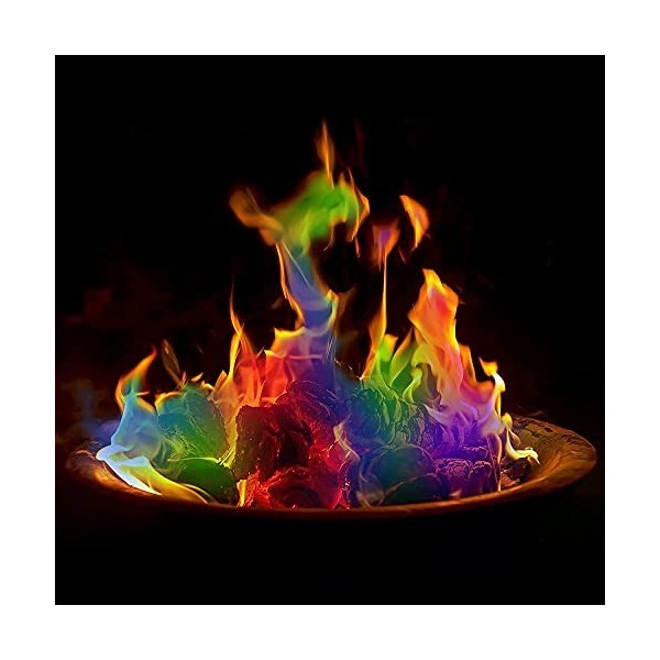 The Glowhouse Lot de 12 Magic Neon Flames Fire Colorant Mystical Color Change Flame