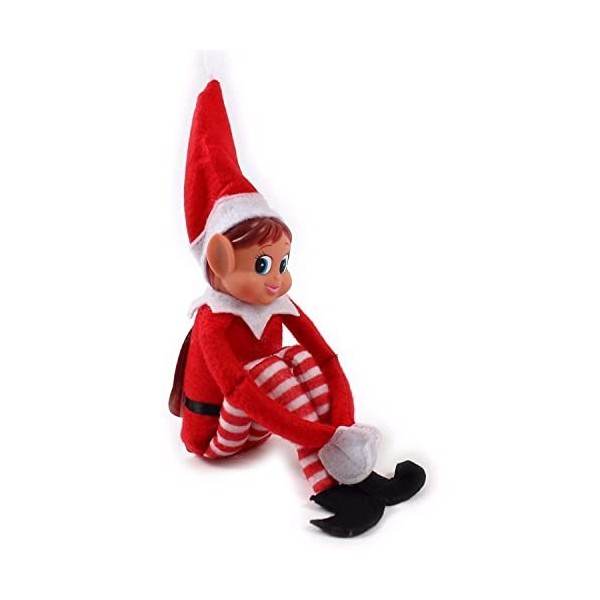 Elves Behavin Badly Elfe de 12 po Flexible avec tête en Vinyle - Accessoire de Noël Fille Elfe Rouge 