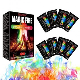 TUKNON Feu Mystique en Poudre, Feu Mystique, Poudre pour Colorer Les Flammes, Feu Multicolore et Mystique, Usage Extérieur Ca