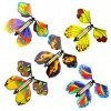 QINREN Lot de 20 jouets Flying Butterfly Toy,Wind Up Butterfly Toy,Bande élastique puissante,Papillon,Couleurs vives,Wind Up 