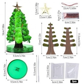 2 Sapin de Noël Magique,ACTOYS Cristal Magique Arbre de Noël,Sapin en Papier coloré,Mini Jouet Fantaisie,Cadeau de Noël pour 