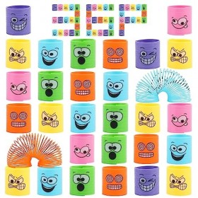 DERAYEE 36 Pièces Ressort Jouet,Mini Smiley Spring,Ressort Arc-en-ciel Magique pour Enfants,Cadeau pour Gadgets Fête Annivers