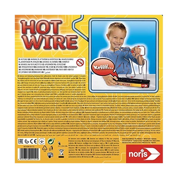 noris 606060172 Hot Wire, Le célèbre Jeu dadresse pour Toute la Famille Piles Non incluses à partir de 3 Ans Multicolore