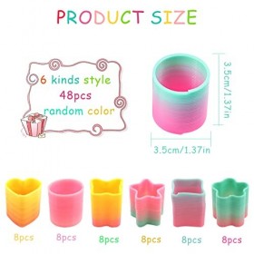 Shinybox Mini Jouets de Printemps, 48 Pièces Rainbow Spiral, Jouet en Spirale Arc-en-Ciel Jouets Ressorts, Puzzles Arc-en-Cie