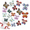 Allgut Flying Butterfly Toy, 40 pièces Magic Butterfly Card Wind Up Butterfly Toy double face couleurs vives cartes papillon 