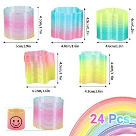 Herefun Ressort Jouet Enfant, 24 Pièces Mini Ressorts Arc-en-Ciel, Jouets Ressorts Magiques, Mini Jouets de Printemps pour Am