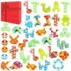 NVIYAM Mini Magic Snake, Serpent Magique 24 Blocs Magic Snakes, Cadeau Anniversaire Enfants avec Une Belle Boîte Cadeau Rouge